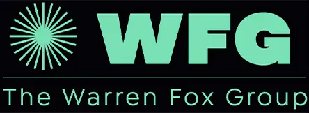 A black and green logo for warren fox